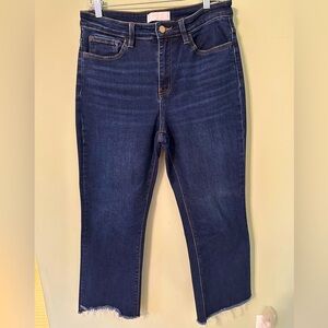 Women's Crop Straight Leg Blue Jeans